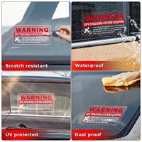 Autocollant d'avertissement transparent personnalisé pour vitre de voiture, équipé d'un système de suivi GPS, autocollant en vinyle imperméable avec contenu personnalisé