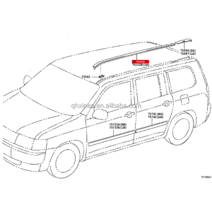 Прожим для крыши автомобиля, уплотнительные полосы для TOYOTA PROBOX, 2002-2014 2014- 75551-52080 75552-52080 - Product Image 4