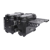 Boîte à bagages latérale multifonctionnelle en aluminium noir blindé 38L/45L pour moto, idéale pour le tourisme et le camping