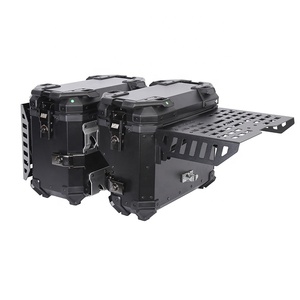 Boîte à bagages latérale multifonctionnelle en aluminium noir blindé 38L/45L pour <span class=keywords><strong>moto</strong></span>, idéale pour le tourisme et le camping - Product Image 3