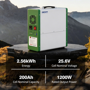 2.56kWh LiFePO4แบบพกพา1200W MPPT 6000รอบลิเธียมไอออนพลังงานแสงอาทิตย์สถานีเพียวไซน์เวฟกลางแจ้งตั้งแคมป์ในบ้านฉุกเฉิน - Product Image 1