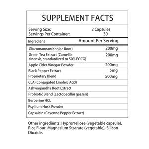 แคปซูลลดความอยากอาหาร จัดส่งรวดเร็ว ช่วยส่งเสริมการย่อยอาหาร แคปซูลลดน้ำหนักสำหรับผู้ชายและผู้หญิง อาหารเสริมเผาผลาญไขมัน - Product Image 2