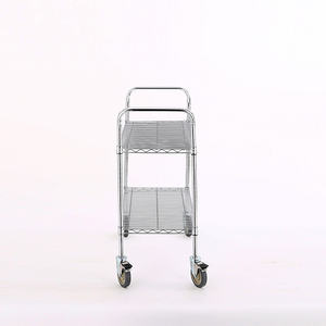 Amj Groothandel Industriële Chromen Draadkar 2 Plank Opslag <span class=keywords><strong>Trolley</strong></span> Met Wielen - Product Image 3