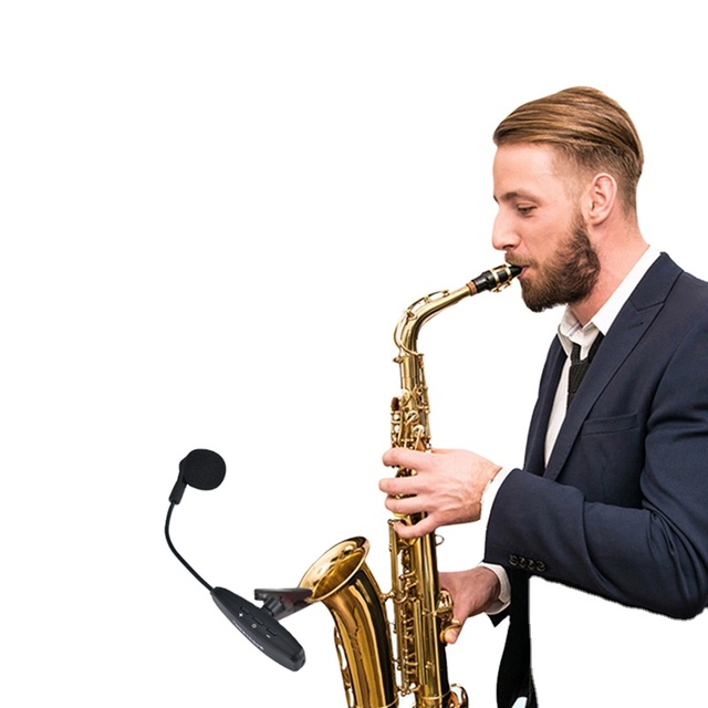 Portable Musical Clip on Flexible Condenser Instrument Microphone Wireless Instruments Microphones for Saxophone
