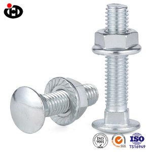 Din603 Standard Galvanized Carbon Steel Carriage Screw Nut Set Semi round Head Square Neck <strong>Rack</strong> Special Combination <strong>Bolt</strong> - Product Image 2