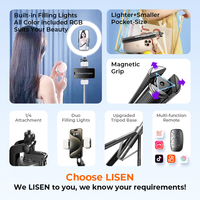 LISEN Modieus Aluminium Selfie Stick Statief Verstelbaar 720 °   Rotatiecontrole Opvouwbaar voor live streaming buitenshuis