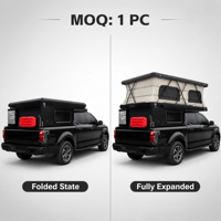 Camper pour pick-up avec toit relevable, hardtop coulissant, 4 saisons, solaire, pour camping hors réseau