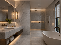 Dalles de marbre bleu Savoy avec veinage gris pour les murs de salle de bain, les tables à manger, les comptoirs de bar, les sols de hall et les lavabos autoportants