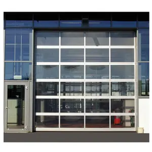 Indústria Full View Seccional Portas deslizantes Heavy-Duty Alumínio Flap Folding Gate Isolamento Overhead Clear Glass Garage Door