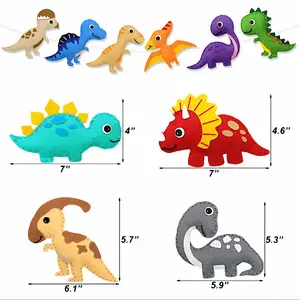 Merasa ornamen mewah Set kustom dinosaurus boneka hewan jahit kerajinan jarum DIY anak-anak mainan pendidikan merasa kit jahit