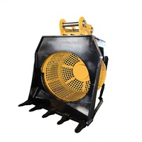 Godet de criblage hydraulique à tambour SLN 5-6 tonnes pour excavatrice, à faible taux de défaillance, pour le criblage des matériaux sur site et la récupération des déchets