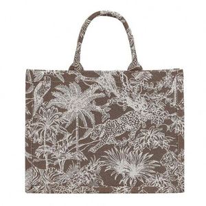 Custom <b>Large</b> Capacity Handbag <b>Canvas</b> Book Tote Flower Embroidery Retro Exquisite Doodle Fashion Shopping <b>Bag</b> for Women - Product Image 3