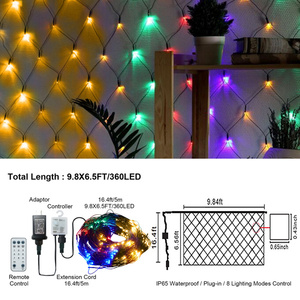 DB 9.8 * 6.5FT Éclairage Décoratif De Noël 360 LED Net Light avec 8 Modes Et Connectable À Distance Net Guirlande Lumineuse Personnalisable - Product Image 1