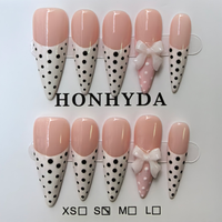 Ongles artificiels en acrylique faits à la main avec un design floral 3D, réutilisables, pour les femmes, pour les fêtes et l'usage quotidien