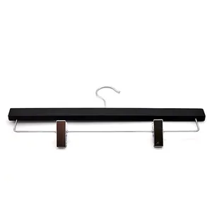 Wholesale Useful Suits Rack Wooden Hanger Pant Skirt Hanger With Two Clips