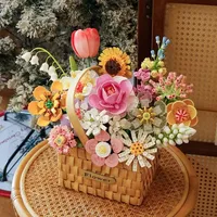 Blok Bangunan Mini Kit Anggrek Botani - Model Bunga Rakitan DIY