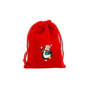 New Arrival kẹo lưu trữ bao bì trẻ em Pocket Đảng ủng hộ vui vẻ giáng sinh Santa Nhung Dây Kéo Pouch Túi Quà Tặng túi - Product Image 3