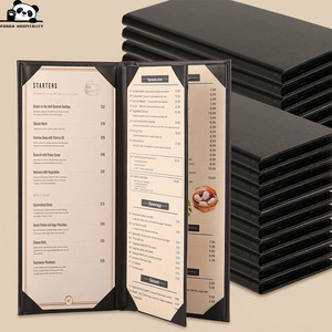 Cubierta de Menú de Cuero PU con Impresión de Logotipo Personalizado de Calidad Premium, 4.25 x 11 Pulgadas, Libros de Menú de Tapa Dura para Restaurante - Product Image 3