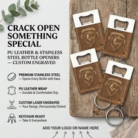 Ouvre-bouteille de poche en cuir gravable au laser, porte-clés, ouvre-bouteille carte de crédit vierge personnalisable avec logo, cadeau promotionnel