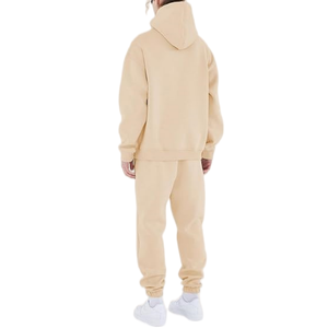 Ensemble de survêtement personnalisé pour homme en coton, comprenant un sweat à capuche oversize à épaules tombantes et un pantalon de survêtement streetwear uni - Product Image 2