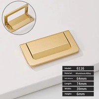 Gagang Pintu Kabinet Tersembunyi Model Cincin dari Aluminium Alloy Modern, Gagang Furnitur Tak Terlihat untuk Lemari Dapur