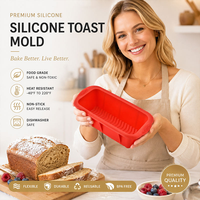 Moule à pâtisserie rectangulaire en silicone pour la pâtisserie maison, antiadhésif et facile à démouler pour gâteaux, toasts et pains.