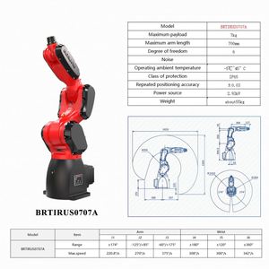 Bras robotisé manipulateur universel articulé de luxe Borunte, 6 axes, charge utile de 5 kg/10 kg/20 kg/30 kg, robot industriel avec cœur PLC - Product Image 3