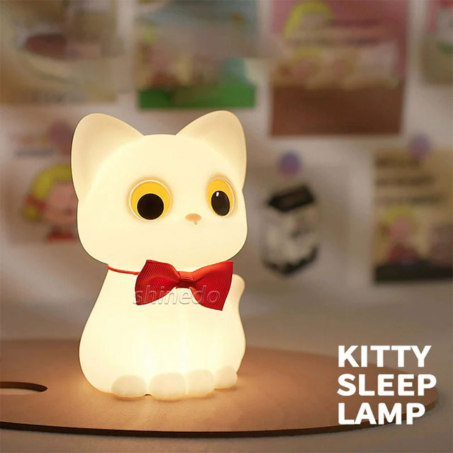 2026 Led Night Light Cute Silicone Pat Lamp Touch Kids Silicone Night Light Animal Cat Usb Rechargeable Led Night Light