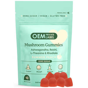 Gomitas de Hongos para Adultos con Ashwagandha, Reishi, L-Teanina y Rhodiola Rosea para Apoyo del Estado de Ánimo y Relajación - Product Image 1