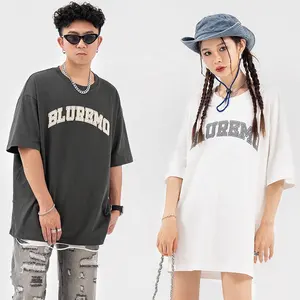 American Style Long T-shirt Selling Explosion 100% Cotton 240gsm T Shirt Hip Hop Summer Short Sleeve Men And Women