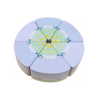 Boîtes en forme d'éventail à arc personnalisé à 60 degrés 6 boîtes rondes en fer blanc pour le thé et les bonbons Boîte triangulaire en métal en forme d'éventail