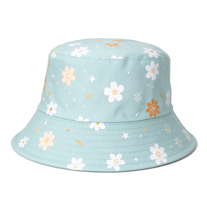 Chapeau Bob Réversible à Imprimé Floral en Polyester et Coton, Protection Solaire, Casquette de Pêcheur 58-60CM, Idéal Plage et Voyage - Product Image 2