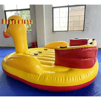 Jeu d'eau amusant 3m gonflable Durable eau remorquable bateau gonflable jaune canard bateau flottant canard bateau pour enfants et adultes