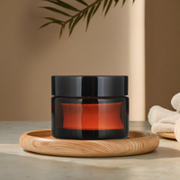 Pot en verre rose mat de luxe de 1oz 2oz cosmétique 5g 10g 20g 30g 50g 100g 1oz pot de crème en verre dépoli rose ambré avec couvercle