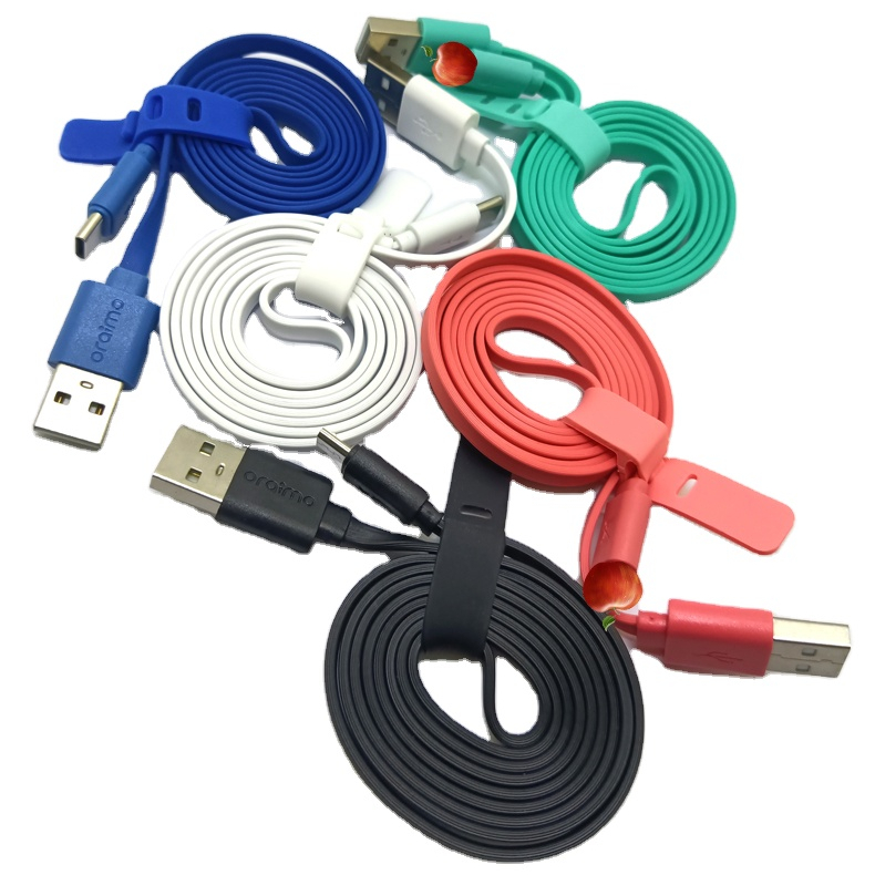 Цветной плоский кабель для передачи данных зарядное устройство для телефона USB-кабель для быстрой зарядки Аксессуары для мобильных телефонов