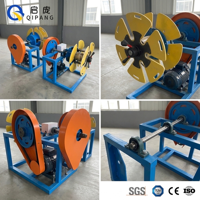 QIPANG Signal Cable Coil Winding Machine Single-phase 220V 50HZ PVC CABLES Coiler Take up Equipment with traverse Unit