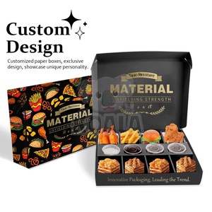 Boîte de papier d'emballage pliante de qualité alimentaire frites poulet chaud nourriture <span class=keywords><strong>pizza</strong></span> avec insertion logo personnalisé en gros impression colorée - Product Image 2