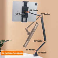 Support de bureau pliable en alliage d'aluminium pour téléphone portable et tablette, rotatif à 360 degrés