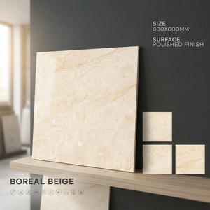 Alaska <b>Light</b> Marble Look Porcelain Floor Tiles 600x600mm Glossy Polished Ceramic Flooring - Product Image 4
