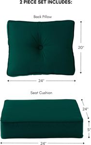 Ensemble de coussins de patio profonds pour l'extérieur Coussins de siège imperméables pour meubles Bleu marine - Product Image 2