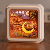 Lampe de chevet 3D en papier personnalisable, cadeau commémoratif, peinture d'ombre, artisanat artistique, lampe à clic magnétique, Noël, chambre à coucher, meilleure lampe de nuit