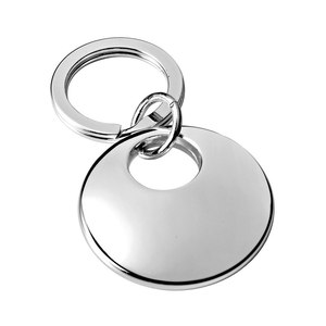Llavero Metálico Rondo, Disco Redondo con Acabado Plateado, Accesorio para Llaves - Product Image 1