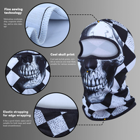 Pasamontañas Divertido con Estampado de Calavera para Halloween, Unisex, Transpirable, para Motociclismo, Deportes, Uso Diario y Festividades