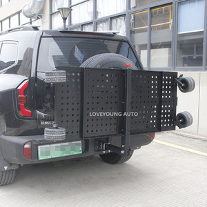 <span class=keywords><strong>Carrello</strong></span> da Campeggio e Viaggio con Ruote Antiforatura, Cestello Rimovibile Rapido, <span class=keywords><strong>Portapacchi</strong></span> Pieghevole e Trasportatore di Carico - Product Image 2