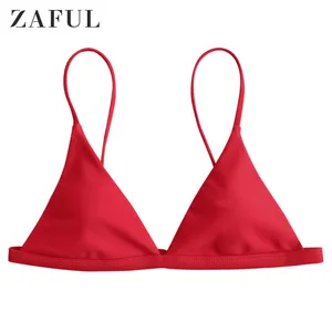ZAFUL Thin Strap Plunge Young Ladies Cute Bikini Top Women Swimwear 2021