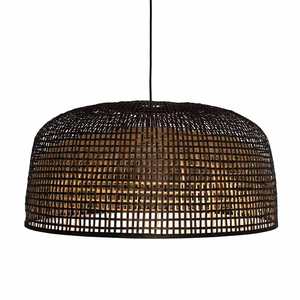 Abat-jour en bambou rond en rotin fait à la main au Vietnam taille personnalisée Style Antique couleur naturelle noir abat-jour écologique - Product Image 2