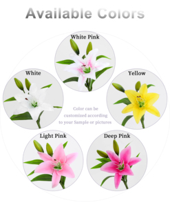 Suministro de Fábrica: Lirios Artificiales de Tacto Real con Tallo Largo de 38cm, Flor de Lirio Falsa para Pedidos al por Mayor, Arreglos Florales para Bodas, Decoración del Hogar - Product Image 3