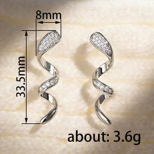 Pendientes de Serpiente en Espiral para Mujer, Diseño de Línea Trenzada, Accesorios de Oreja Únicos y Modernos para Uso Diario - Product Image 4