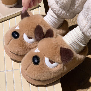 Confortable beau <span class=keywords><strong>chien</strong></span> en peluche pantoufles chaudes anti-dérapantes pantoufles d'intérieur pour la célébration de la maison unisexe Couple Offre Spéciale en gros - Product Image 3