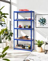 Système de rayonnage métallique léger sans boulons, hauteur d'étagère réglable, étagères de stockage à 5 niveaux, support pour palettes, revêtement en poudre, combinable